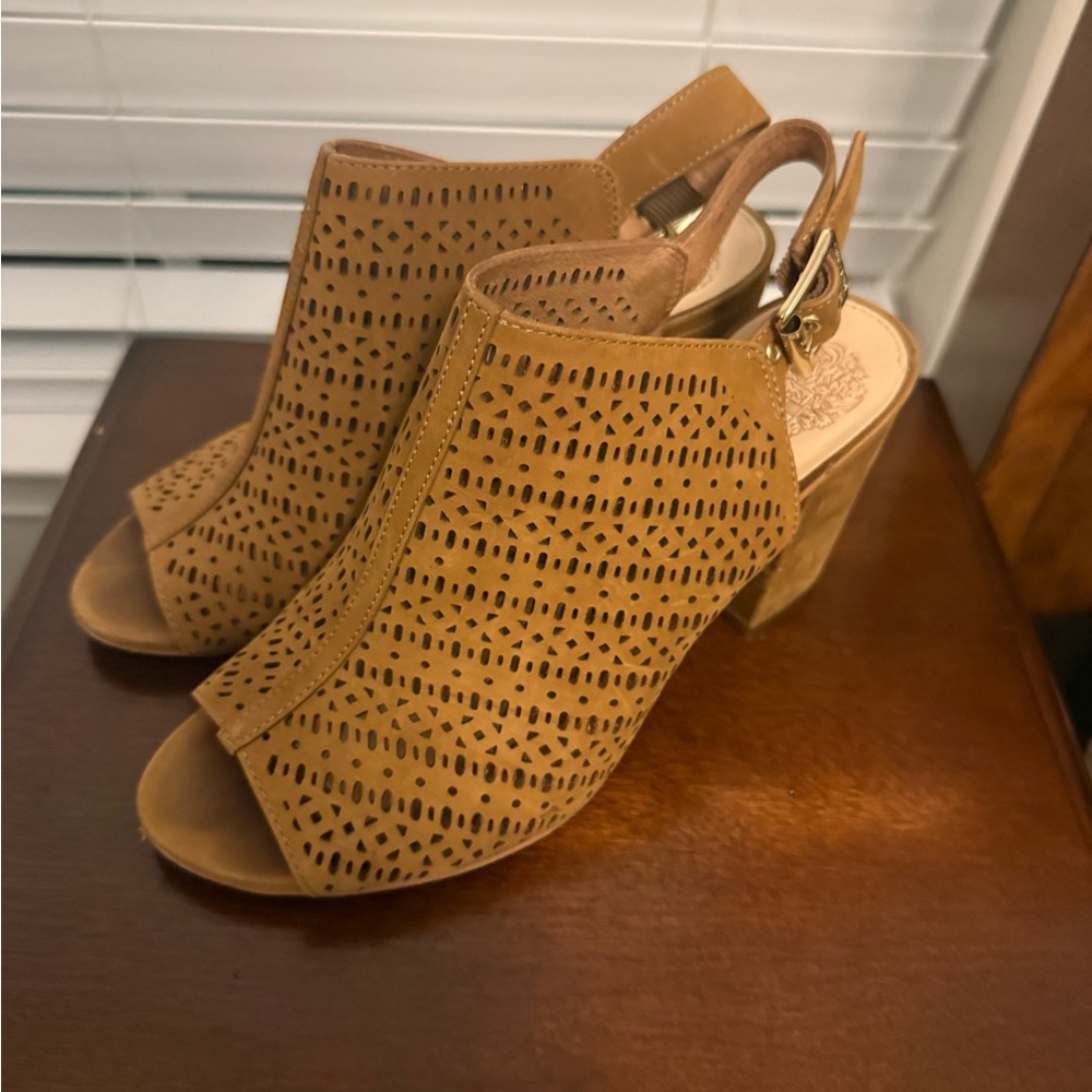 Vince Camuto Brown Cutout Slingback Heels